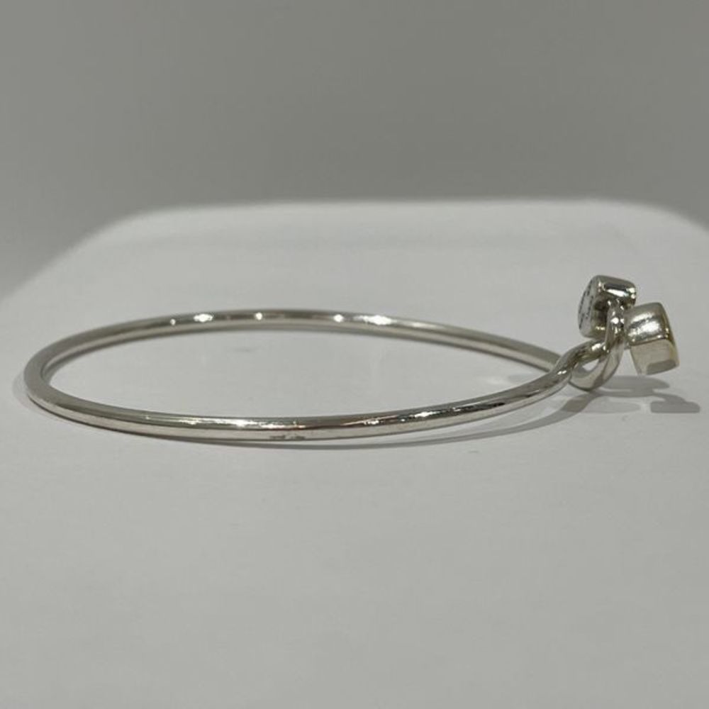 Tiffany Solid Double Heart Bangle Silver Gold - image 3